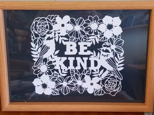 Framed Paper Cut - Be Kind