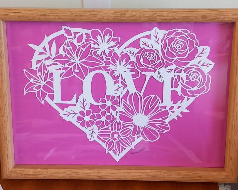 Framed Paper Cut - Love